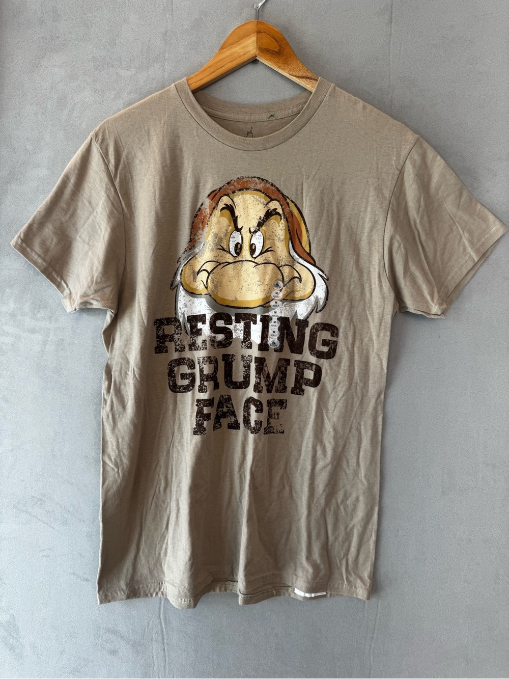 Disney Grumpy T Shirt M Resting Grump Face Distressed Disneyland Graphic Tee
